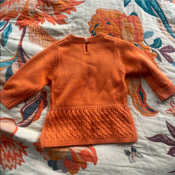 Orange with black cats knit sweater dress - size 2T-3T - Picture 7 of 9